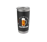 Gráfico de medidores de combustible de tanque vacío I Need Beer Now Vaso térmico de acero inoxidable de doble pared