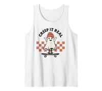 Gráfico de monopatín Creep It Real Skater Ghost, Retro, para Halloween Camiseta sin Mangas