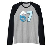 Gráfico de números de Invierno de 67 Copos de Nieve Helados de Temporada Camiseta Manga Raglan