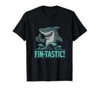 Gráfico de océano neón de Shenanigans de tiburón Aleta Camiseta