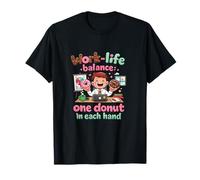 Gráfico de Oficina de Humor para reuniones de donas de Equilibrio Entre Trabajo Camiseta