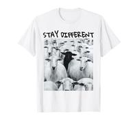 Gráfico de Oveja Stay Different Be Unique con una Oveja Negra Camiseta