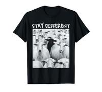Gráfico de Oveja Stay Different Be Unique con una Oveja Negra Camiseta