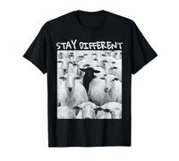 Gráfico de Oveja Stay Different Be Unique con una Oveja Negra Camiseta