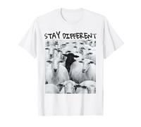 Gráfico de Oveja Stay Different Be Unique con una Oveja Negra Camiseta