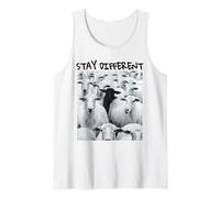 Gráfico de Oveja Stay Different Be Unique con una Oveja Negra Camiseta sin Mangas