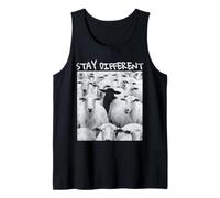 Gráfico de Oveja Stay Different Be Unique con una Oveja Negra Camiseta sin Mangas