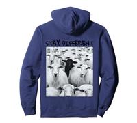 Gráfico de Oveja Stay Different Be Unique con una Oveja Negra Sudadera con Capucha