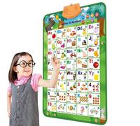 Gráfico de pared alfabético: aprendizaje del cartel del alfabeto para niños, gráfico de pared educativo portátil | Suministros de aprendizaje en casa para niños, gráfico interactivo para el