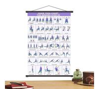 Gráfico De Pared De Yoga En Silla - Póster Plegable De Posturas De Yoga De 40 X 60 Cm | Arte De Pared Con Múltiples Poses | Póster De Pilates Con Tabla De Entrenamiento En Silla | Para Fitness Estiram