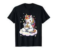 Gráfico de Pasta de Espaguetis arcoíris con Unicornio Chibi Camiseta