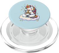 Gráfico de Pasta de Espaguetis arcoíris con Unicornio Chibi PopSockets PopGrip para MagSafe