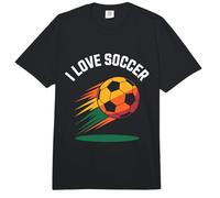 Gráfico de Pelota Vibrante I Love Soccer Comfort Colors Adult Heavyweight T-Shirt