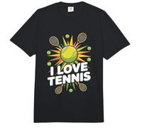 Gráfico de Pelotas de Raqueta I Love Tennis Comfort Colors Adult Heavyweight T-Shirt