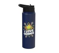 Gráfico de pelotas de raqueta I Love Tennis Stainless Steel Insulated Water Bottle