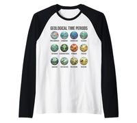 Gráfico de períodos de Tiempo geológico Paleontología e Historia de la Tierra Camiseta Manga Raglan