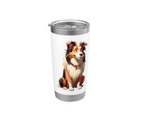 Gráfico de perros de collie americano para enamorarse Vaso térmico de acero inoxidable de doble pared