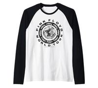 Gráfico de Pink Floyd World Tour Globe Flying Pigs Camiseta Manga Raglan