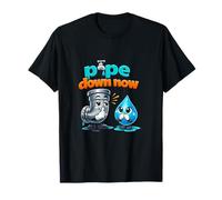 Gráfico de Pipa de Dibujos Animados Pipe Down Now Plumber Pun Camiseta