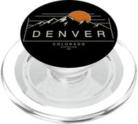 Gráfico de Puesta de Sol de Las montañas de Denver, Colorado, Estilo Vintage PopSockets PopGrip para MagSafe