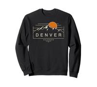 Gráfico de Puesta de Sol de Las montañas de Denver, Colorado, Estilo Vintage Sudadera