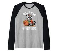 Gráfico de raccoon de gracias para papá divertido Camiseta Manga Raglan