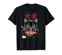 Gráfico de Ramen de Gato Divertido - Estilo japonés de Anime Camiseta