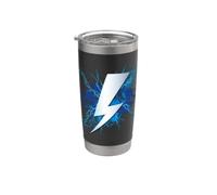 Gráfico de Rayo - Diseño Thunderbolt Azul Vaso térmico de acero inoxidable de doble pared