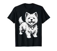 Gráfico de Retrato de Perro West Highland Terrier Line Art Camiseta