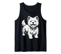 Gráfico de Retrato de Perro West Highland Terrier Line Art Camiseta sin Mangas