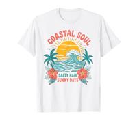 Gráfico de Salty Hair Sunny Days Tropical Coastal Beach Wave Camiseta
