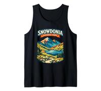 Gráfico de Senderismo Snowdonia Wales Mountain Lake Camiseta sin Mangas