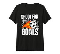 Gráfico de Shoot For Your Goals Soccer Boys Saying Camiseta Premium