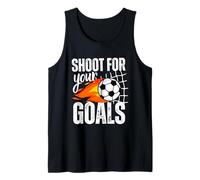 Gráfico de Shoot For Your Goals Soccer Boys Saying Camiseta sin Mangas