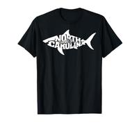 Gráfico de silueta de tiburón de isla esmeralda de Carolina del Norte Camiseta