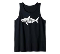 Gráfico de silueta de tiburón de isla esmeralda de Carolina del Norte Camiseta sin Mangas