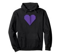 Gráfico de símbolo de Amor Estilo Origami en Forma de corazón Morado Sudadera con Capucha