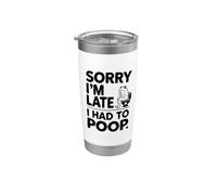 Gráfico de Sorry I'm Late, I Had To Poop Frog On A Toilet Vaso térmico de acero inoxidable de doble pared