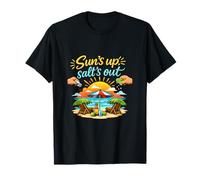 Gráfico de Suns Up Salts out Tequila Party Crew Beach Camiseta