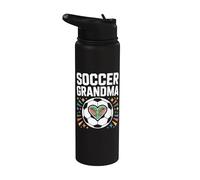 Gráfico de tacos de campo de fútbol con forma de corazón de abuela Stainless Steel Insulated Water Bottle