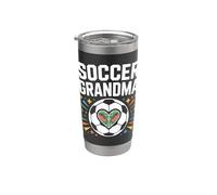 Gráfico de tacos de campo de fútbol con forma de corazón de abuela Vaso térmico de acero inoxidable de doble pared