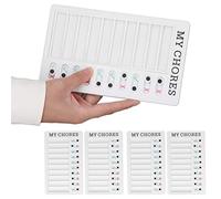 Gráfico de Tareas de 4 PCS para Niños Chart, Tabla de Tareas Desmontables, Tablero de Verificación, Tablero de Tareas de Niños para Rastreador de Hábitos O Planificador Diario (Blanco)