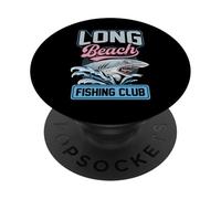 Gráfico de Tiburones de Long Beach Fishing Club California PopSockets PopGrip Adhesivo