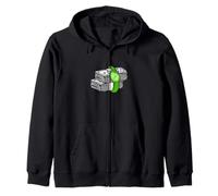Gráfico de Tiempo Verde/Dinero Sudadera con Capucha