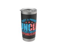 Gráfico de tío orgulloso antirepublicano Vaso térmico de acero inoxidable de doble pared