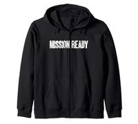 Gráfico de tipografía Militar táctica Lista para la misión Sudadera con Capucha