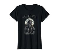Gráfico de transformación de Luna Llena de Hombre Lobo Camiseta gráfica económica, Mujer, Negro, L