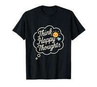 Gráfico de tripulación Think Happy Thoughts Good Vibes Camiseta