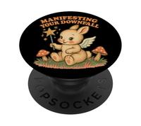 Gráfico de un lindo conejito malvado que manifiesta tu caída PopSockets PopGrip Adhesivo