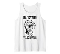 Gráfico de Velociraptor para Patio Trasero con Cabeza de Dinosaurio estilizada Camiseta sin Mangas